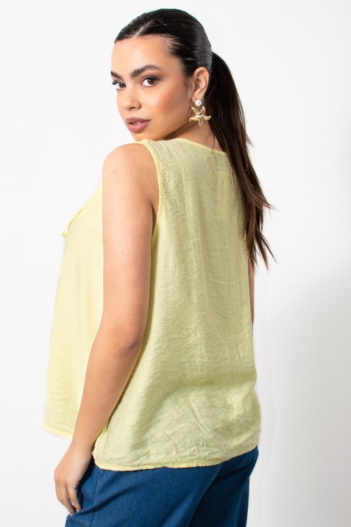 Frilled Top - Yellow