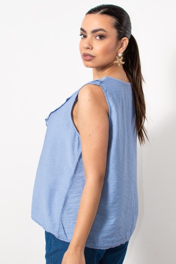 Frilled Top - Blue