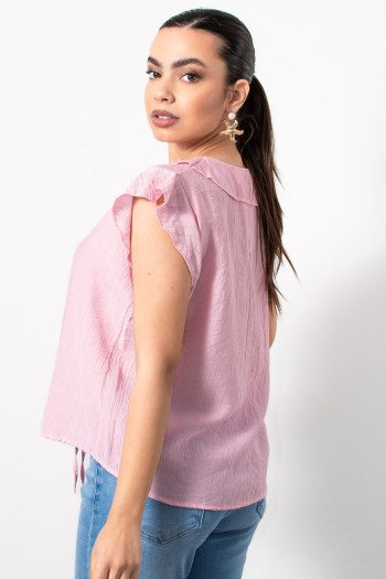 Frilled Tie Top - Pink