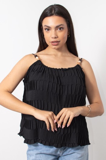 Top with Beads - Black